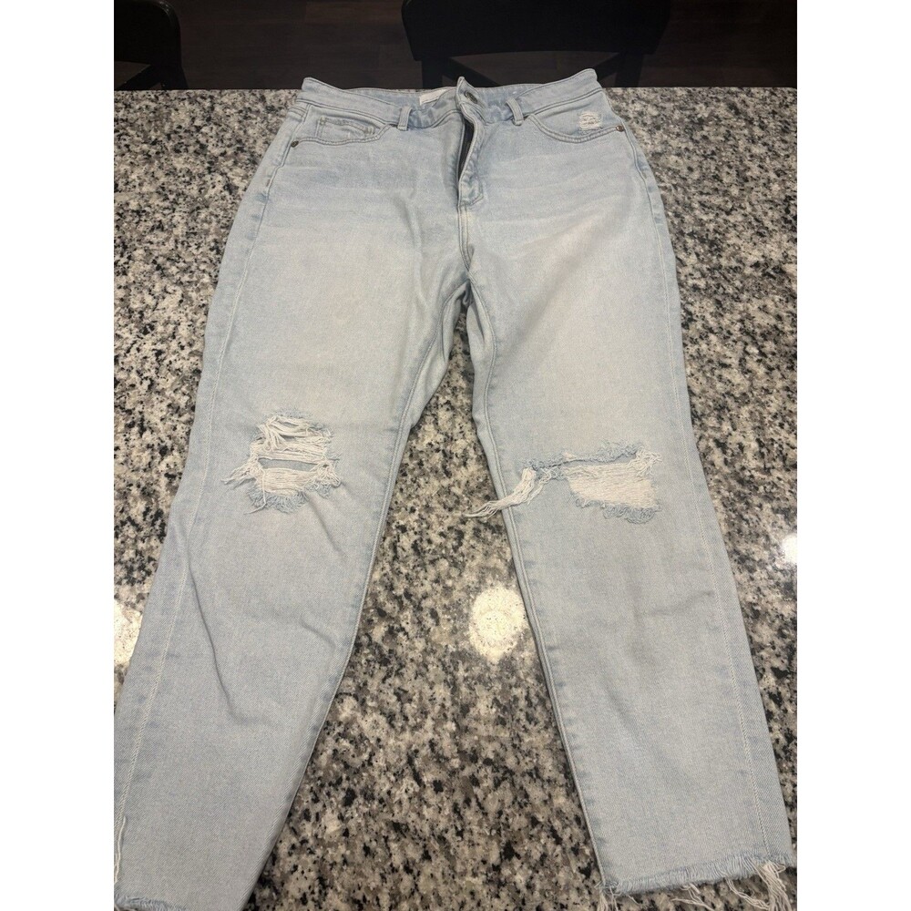 Loft High Waist Skinny Ankle Light Wash Distressed Women's Denim Jeans P 10/30